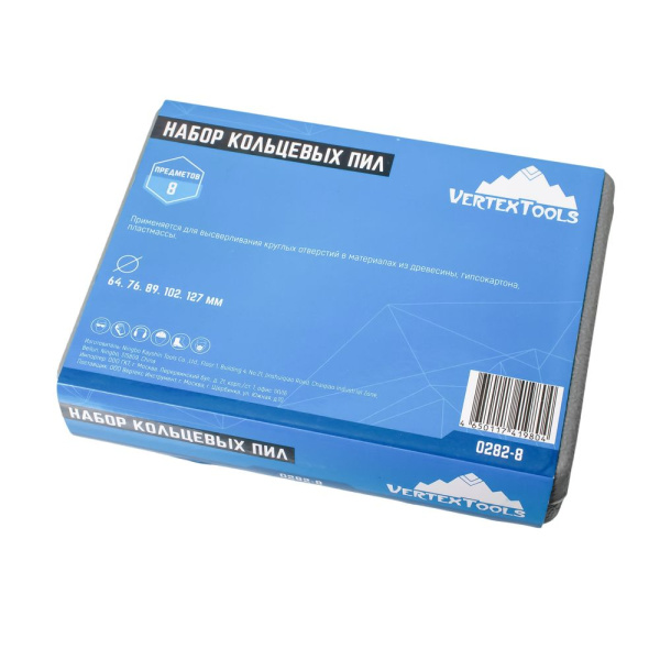 Изображение набор коронок по дереву vertextools (вертекс) 8 предметов 