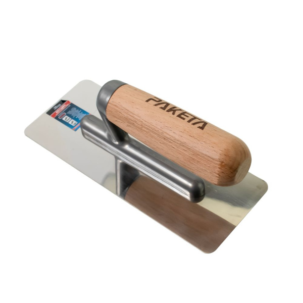 Изображение гладилка с дер. ручкой, нерж. 200*80 мм "ракета" "мастер"