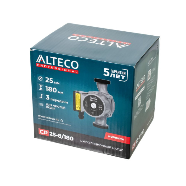 Изображение насос циркуляционный alteco cp 25-8/180, 245 вт (качество воды - чистая)   акция !