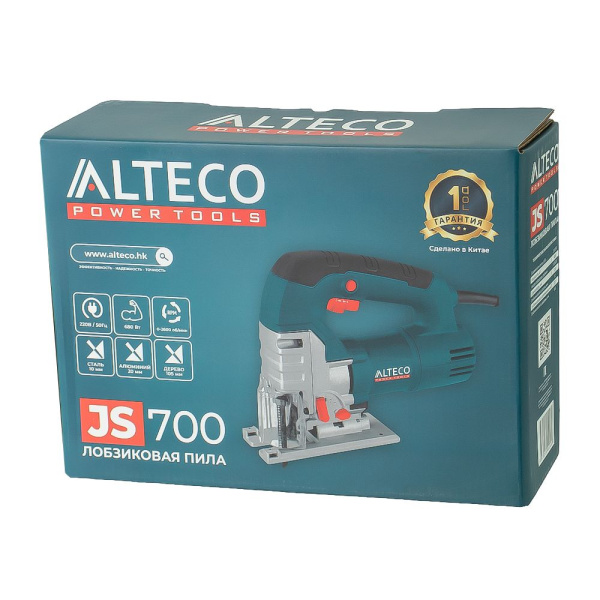Изображение лобзиковая пила alteco js 700, 680 вт, 2600 об/мин, (дерево, сталь, алюминий)