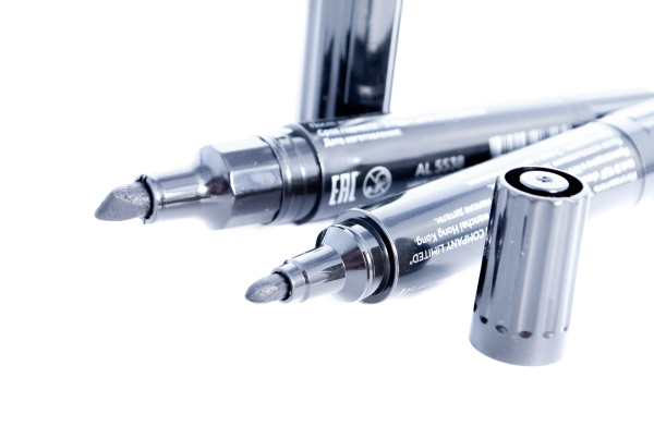 Изображение маркер двусторонний черный alingar /960