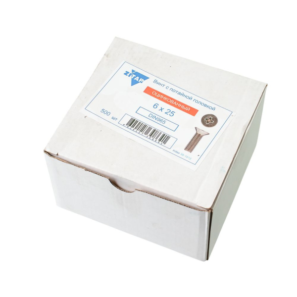 Изображение винт потай 6*25, din965 /500