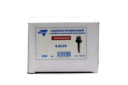 Изображение саморез кровельный 4,8*29, с шайбой (250)