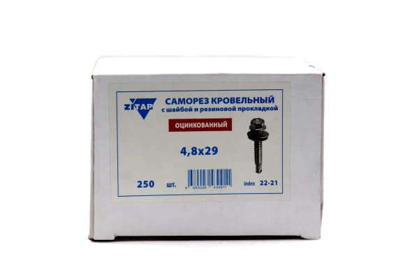 Изображение саморез кровельный 4,8*29, с шайбой (250)