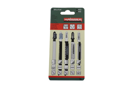 Изображение набор пилок для лобзика ассорти 5 шт (т119 во, т144 d, т111с(дерево),101 в,т118 а металл haisser-zzz
