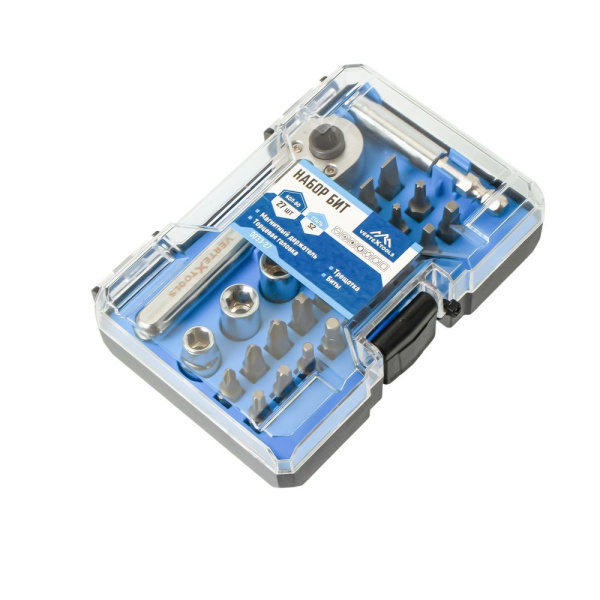 Изображение набор бит vertextools (вертекс) 27 пр. трещотка, адаптер, головки 