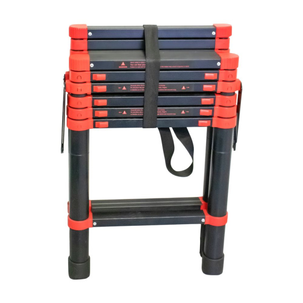 Изображение стремянка телескопическая 8+6 ступеней  2,6 м+1,9 м th010203-79