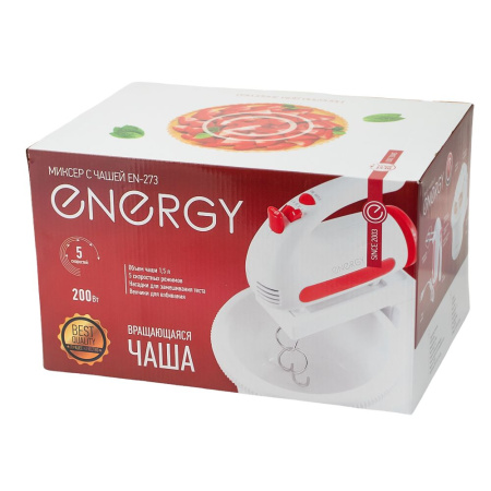 Изображение миксер energy en-273, с вращающ. чашей, 5 скоростей, 200 вт	