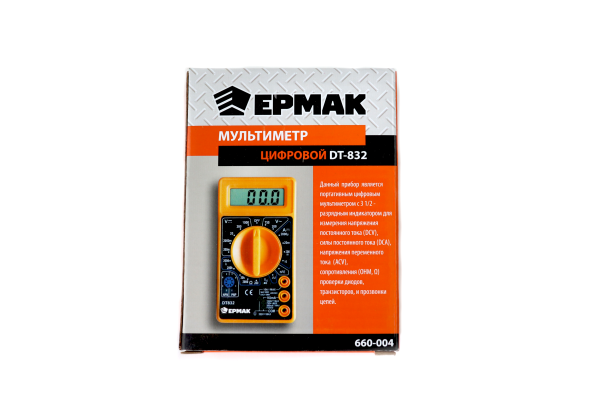 Изображение мультиметр цифровой dt-832 ермак 