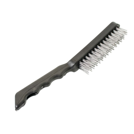 Изображение щетка ручная 4-х рядн. по металлу с пласт. ручкой  черная /12шт
