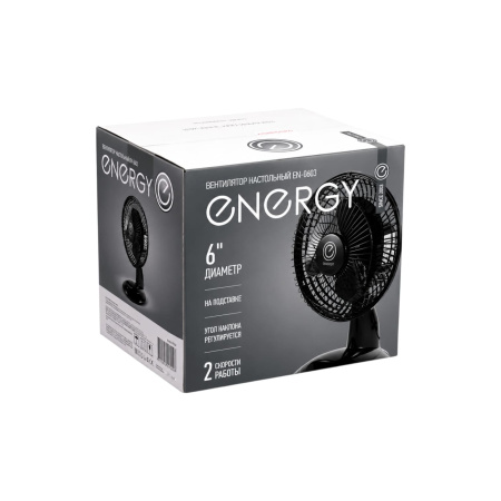 Изображение вентилятор energy en-0603  (настольный) 6" черный 1шт/коробка/ 15вт