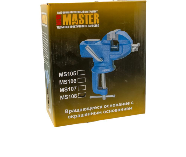 Изображение тиски слесарные, поворотные, с наковальней 80 мм "мастер"