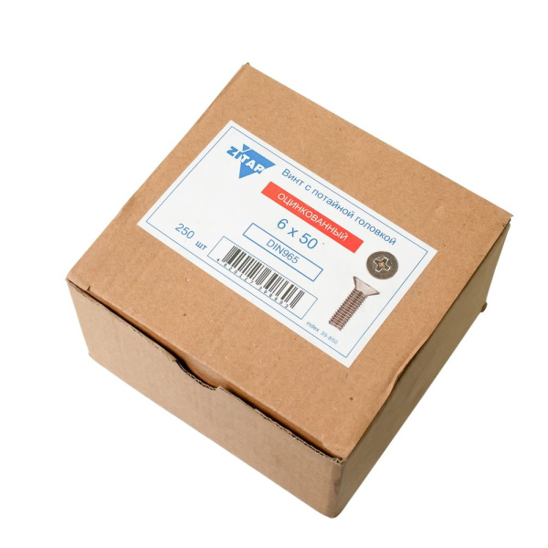 Изображение винт потай 6*50, din965 /250