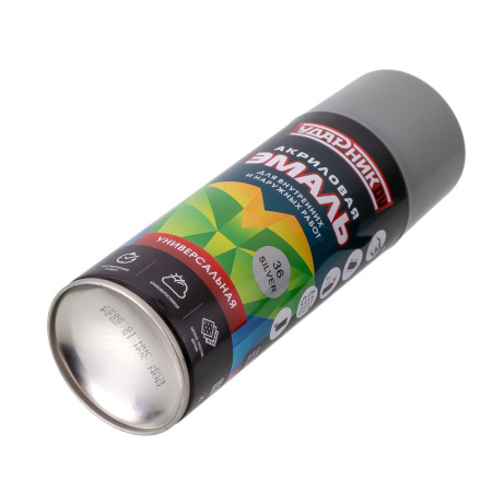 Изображение краска - спрей №36 /400ml*12pcs*300g/ ударник "silver"(серебро) /12 шт
