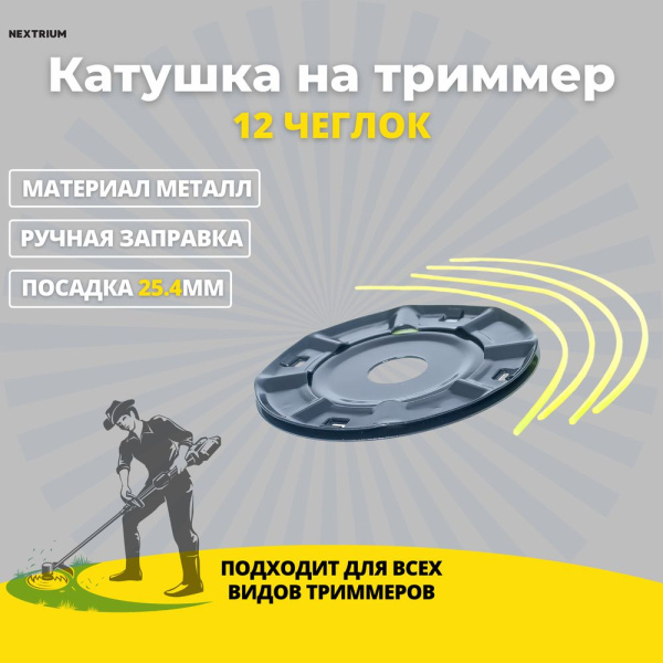 Изображение катушка на триммер 12 чеглок 1/100  (макита)