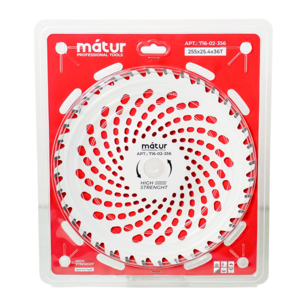 Изображение нож на триммер 255х36х25,4 победит matur (high strength) белый вогнутый (овал)