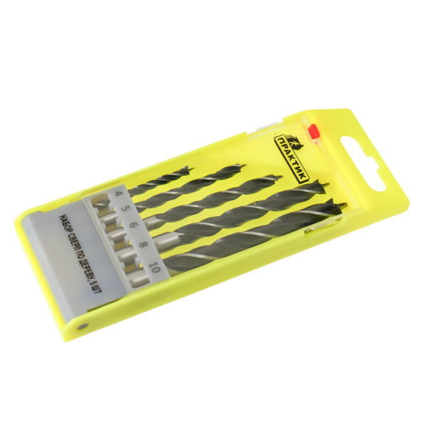 Изображение набор сверл по дереву 4-10 мм "практик", 5 шт.        - 68414 -       100