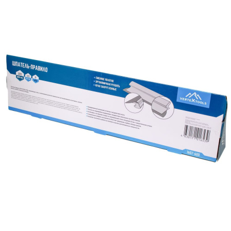Изображение шпатель правило 60 см vertextools (вертекс) толщина 0,5 мм алюминевый+нержавеющая сталь