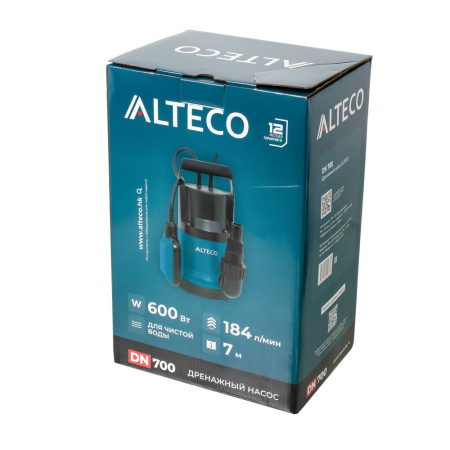 Изображение дренажный насос dn-700 alteco  (550 вт, 200 л/мин, для чистой воды)