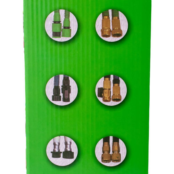 Изображение полив шланг растягивающийся красный латунь 100 ft (10*50) (25)