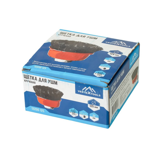 Изображение щетка для ушм vertextools (вертекс) чашка жесткая м14 125 мм 1/45 /  12200-125