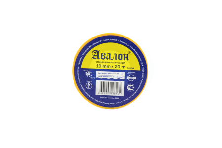 Изображение изолента авалон 19мм*20м желтая 10 /250