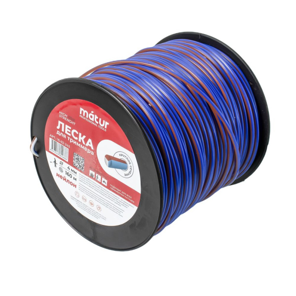 Изображение леска на триммер matur бухта д 4,0х160 м круглая трехцветная /8