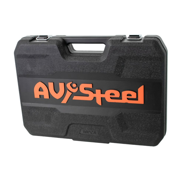 Изображение набор инструмента 1/2, 1/4- 118 предм av steel av-011118  акция !