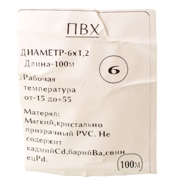 Изображение шланг пищевой д 6,0 * 1,3мм (100м)