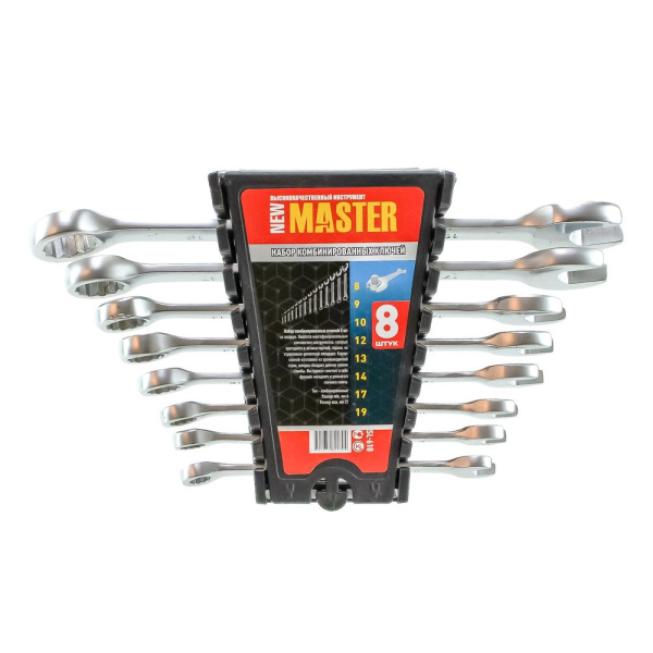 Изображение набор ключей комб. "мастер" 8 предметов (8 - 19 мм)
