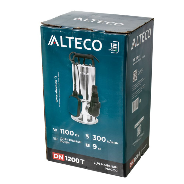 Изображение дренажный насос dn-1200t alteco (1100 вт, 300 л/мин, для грязной воды)
