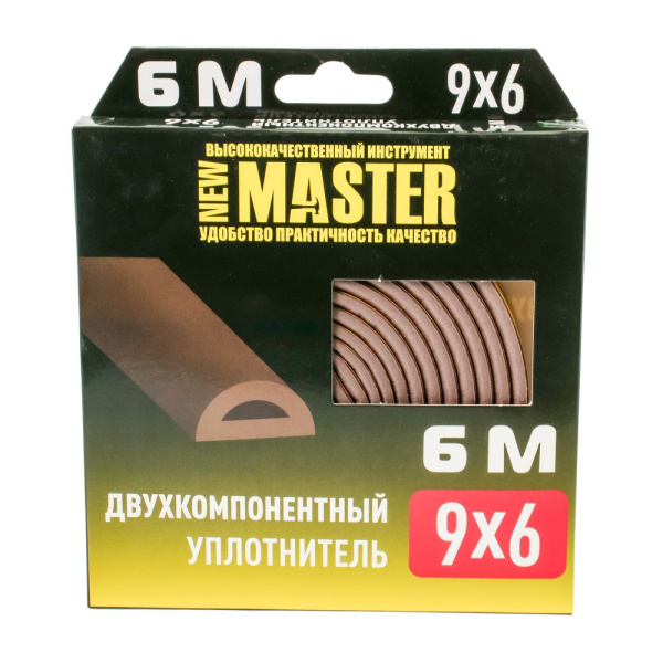 Изображение уплотнитель резиновый "мастер" d профиль 9*6мм*6м (коричневый) / 24