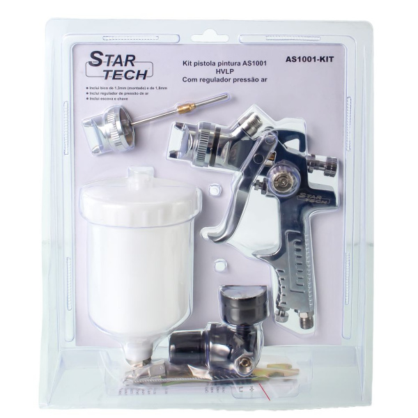 Изображение пистолет для краскопульта "star tech" as-1001 в блистере  ø1,3 1,8  пласт.верхний бак  /10