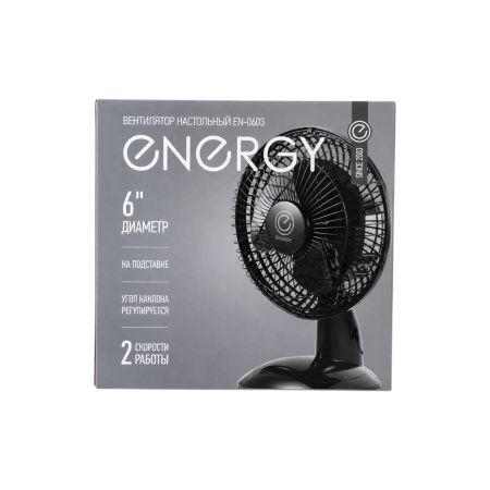 Изображение вентилятор energy en-0603  (настольный) 6" черный 1шт/коробка/ 15вт