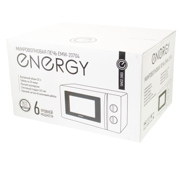 Изображение микроволновая печь energy emw-20704, 700вт, белая