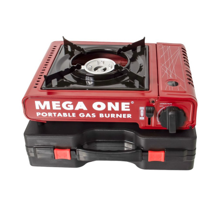 Изображение газовая плита в кейсе с переходником автомат mega one (красная) 10  /6 шт.