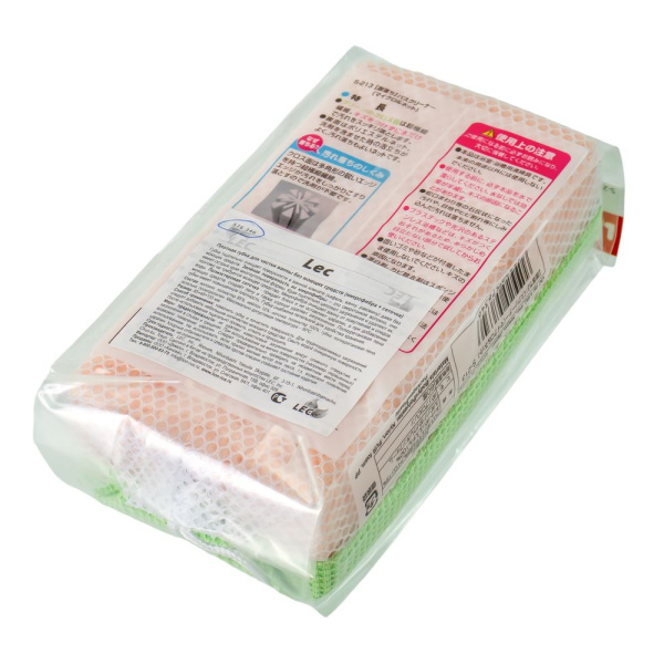 Изображение губка д/ чистки ванны плотная lec (85х48х155 мм)*1 шт без моющих средств (микрофибра + сеточка / 16