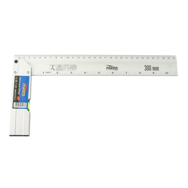 Изображение угольник алюминиевый 300 мм с уров. "мастер" 