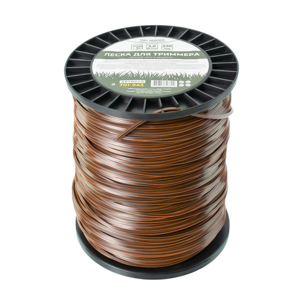 Изображение леска на триммер чеглок бухта д 3,0*236 (круг в квадрате, георгиевская лента) /4