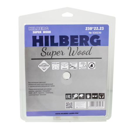 Изображение диск алмазный trio-diamond карбид вольфрамовый отрезной 230*22,23 hilberg super wood  акция !