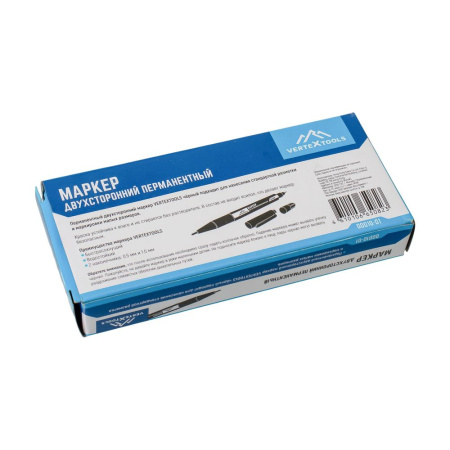 Изображение маркер vertextools (вертекс) черный двухсторонний /10шт/2800