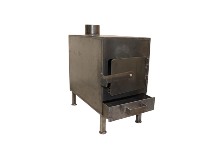 Изображение печь буржуйка с совком метал 3 мм с искрогасителем и с колосником