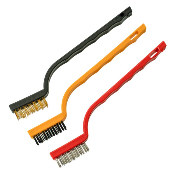 Изображение набор щеток 3 шт. мини-проволочная кисть набор стальная латунная нейлоновая