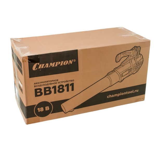 Изображение воздуходувка аккумуляторная champion (18в4ач li-ion1,9кг12мин594м³/ч38м/сек +акб( 2ач)изу)  акция !