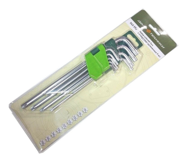 Изображение набор ключей дт torx 9 шт. с отв. длинные 563592 10/40