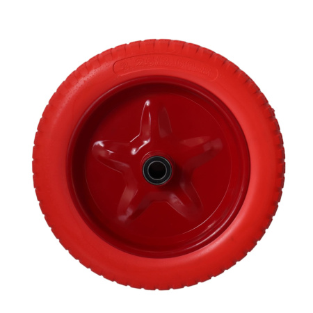 Изображение колесо пу красное 3,25/3,00-8ф f20 ось 70-80 без камеры