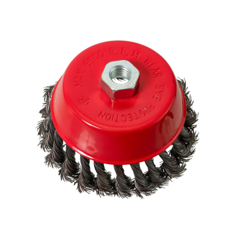 Изображение щетка для ушм vertextools (вертекс) чашка жесткая м14 125 мм 1/45 /  12200-125