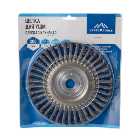 Изображение щетка для ушм vertextools (вертекс) плоская жесткая 200*22 мм 1/30  -zzz-