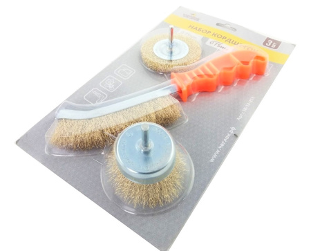 Изображение набор щеток для дрели 3пр (сабля, 75мм плоская,75 м чашка),чеглок (48 шт)