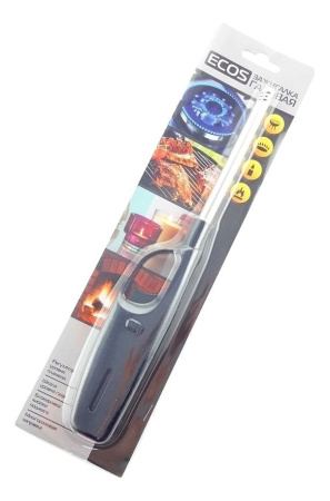 Изображение зажигалка газовая т.м. ecos 68м-bl, черная